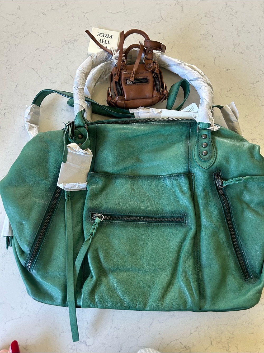 NWT We The Free Emerson Tote in Greenery With Charms and Scarves - Picture 14 of 16